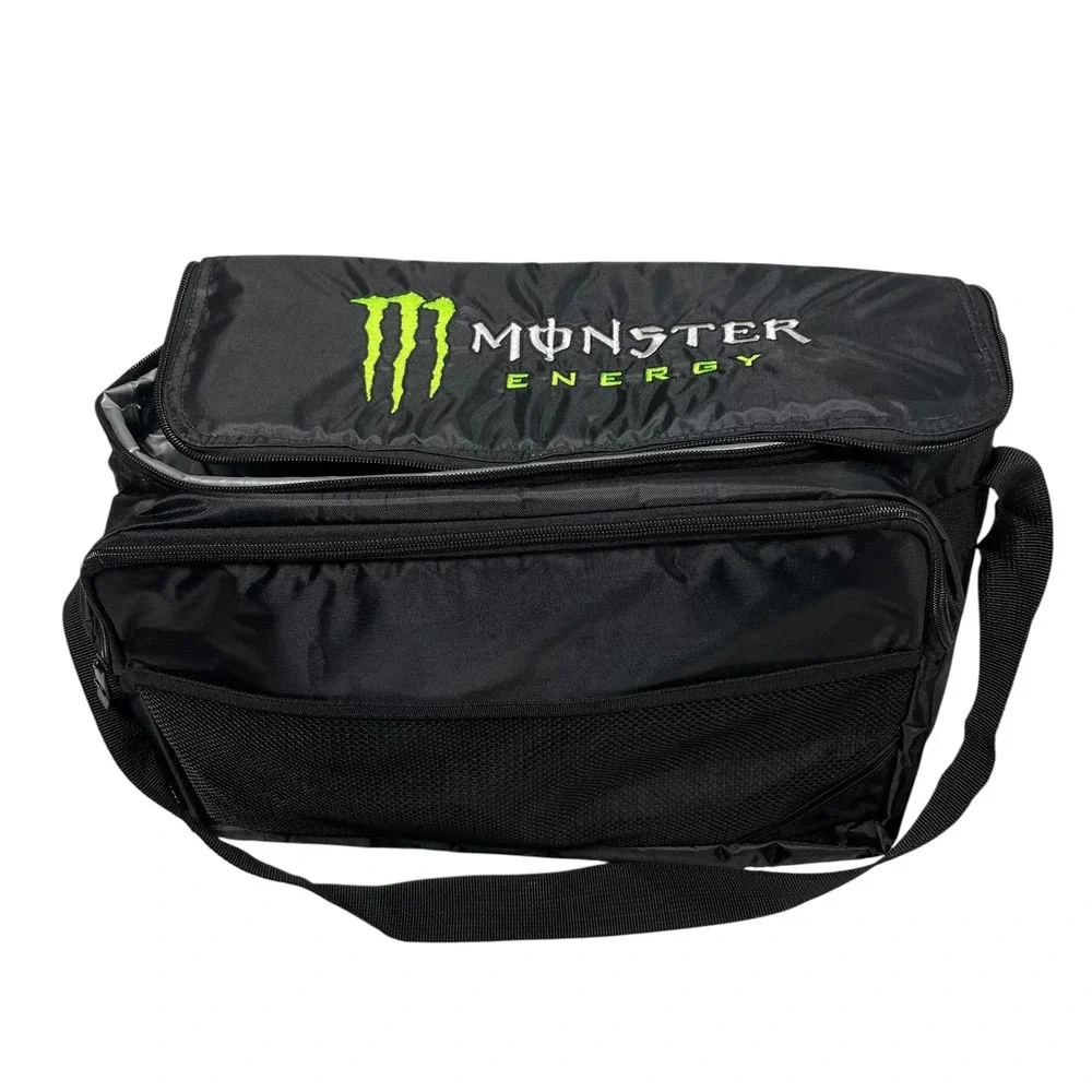 Monster Energy Insulated Cooler Bag Black Green Claw Logo Shoulder Strap 16x10x6